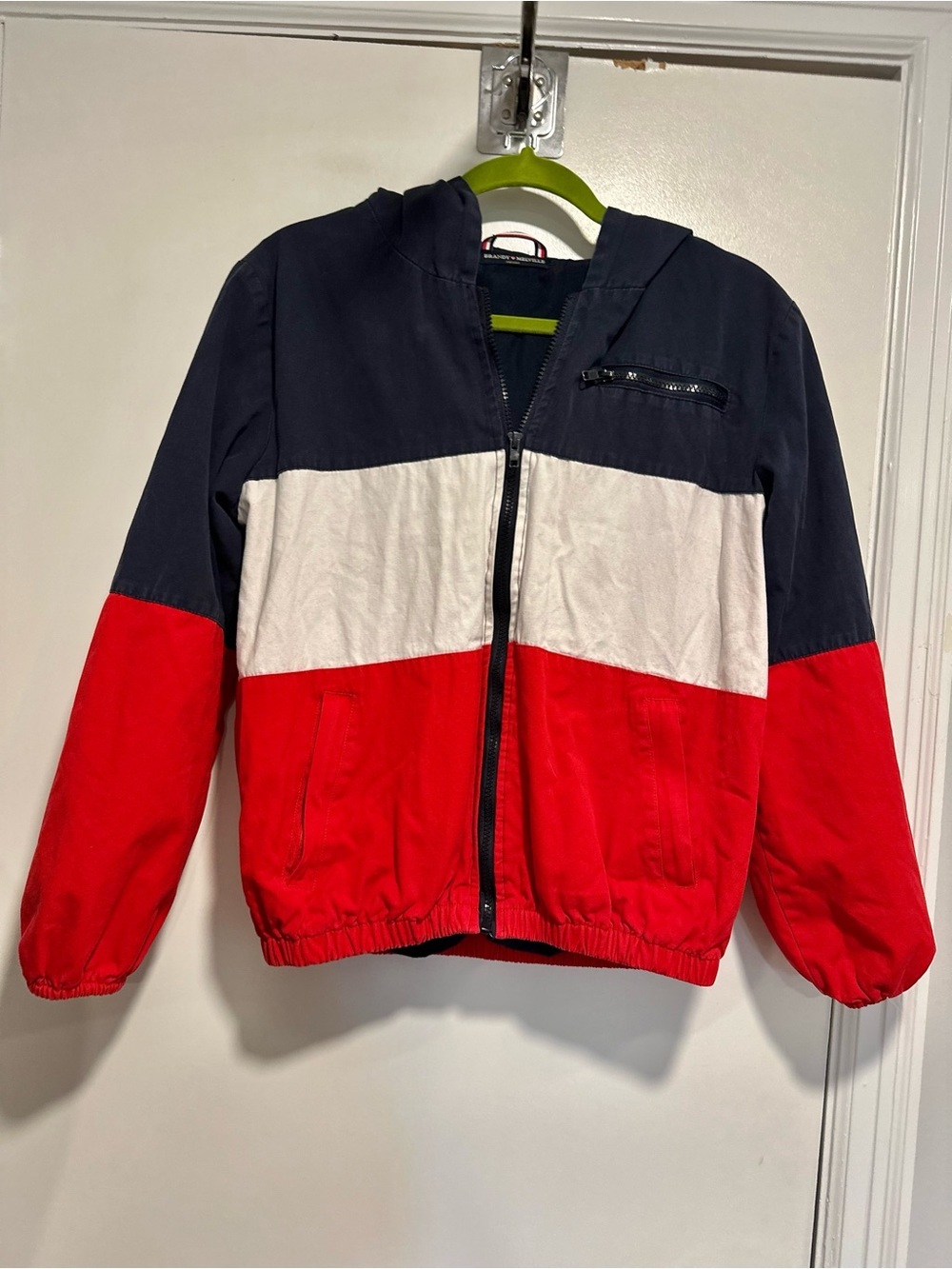 Brandy Melville Sz:OS Colorblock red/white/ blue windbreaker lightweight jacket.